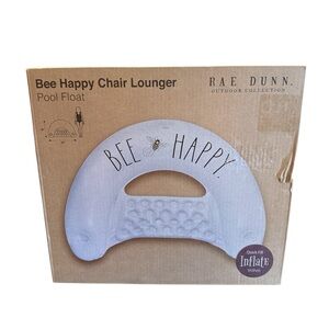 Rae Dunn White Bee Happy Pool Float Lounger